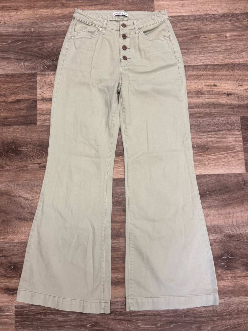And Now This High Rise Throwback Flare Sage Green Jeans Women’s 27